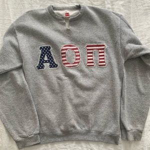 Alpha Omicron Pi ΑΟΠ American flag sweatshirt
